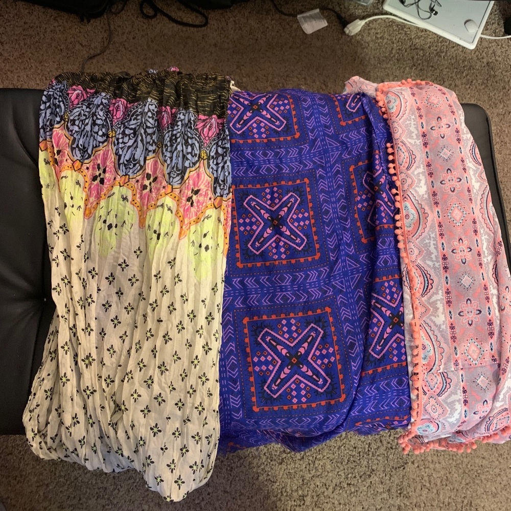 Scarves + cardigan
